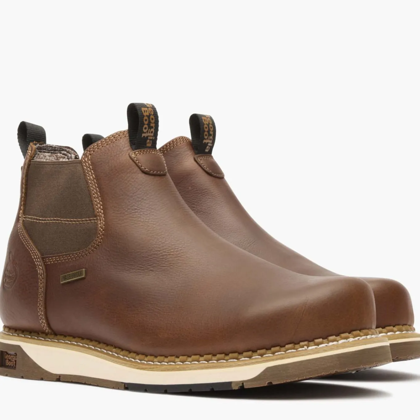 Georgia Boot AMP LT Wedge Steel Toe Waterproof Chelsea Work Boot