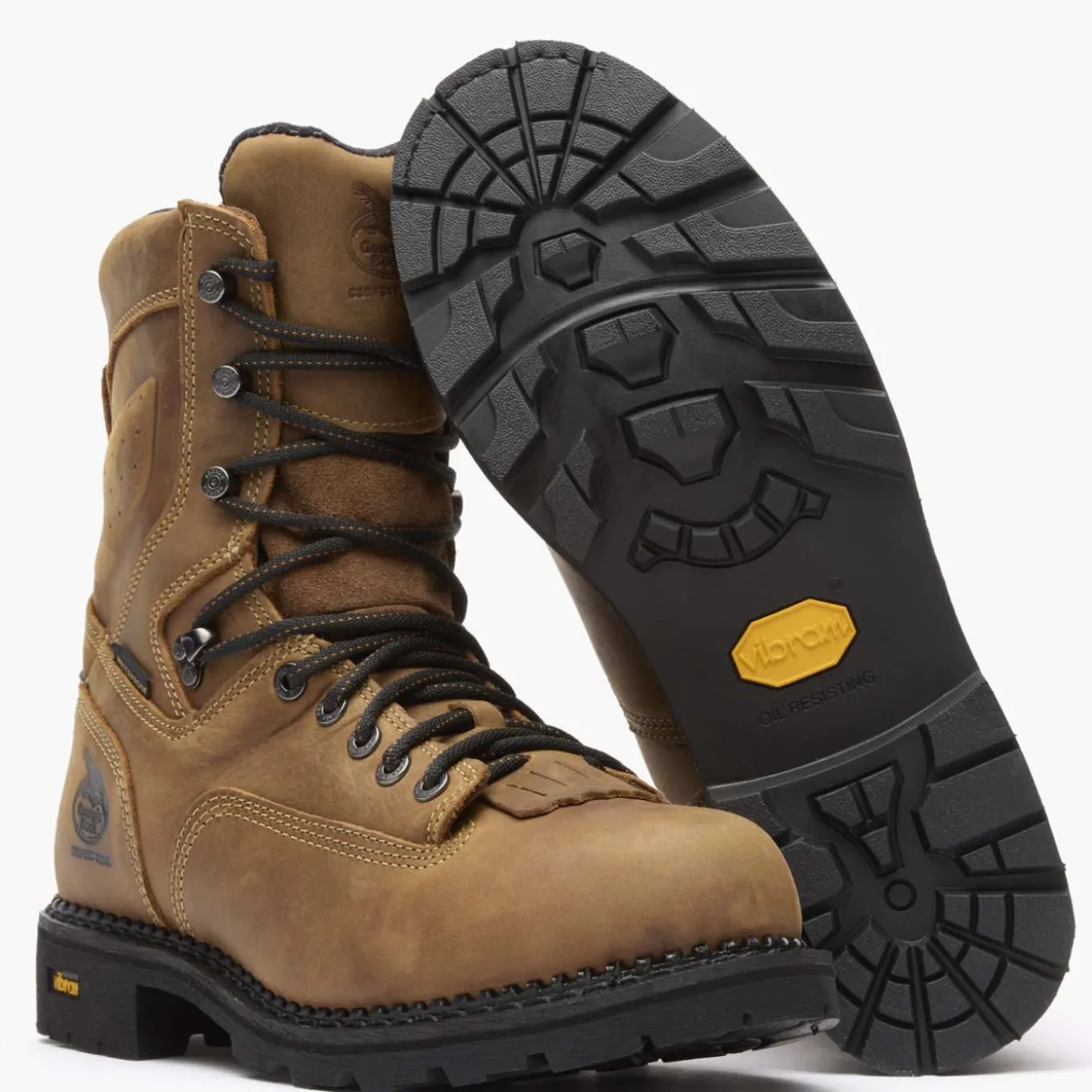 Georgia Boot Comfort Core Waterproof Low Heel Logger Work Boot