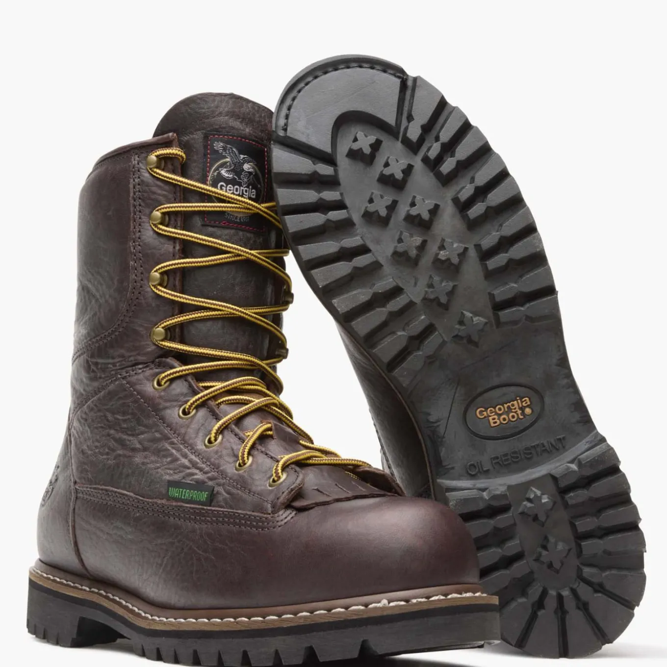 Georgia Boot Steel Toe Waterproof Lace-To-Toe Work Boot