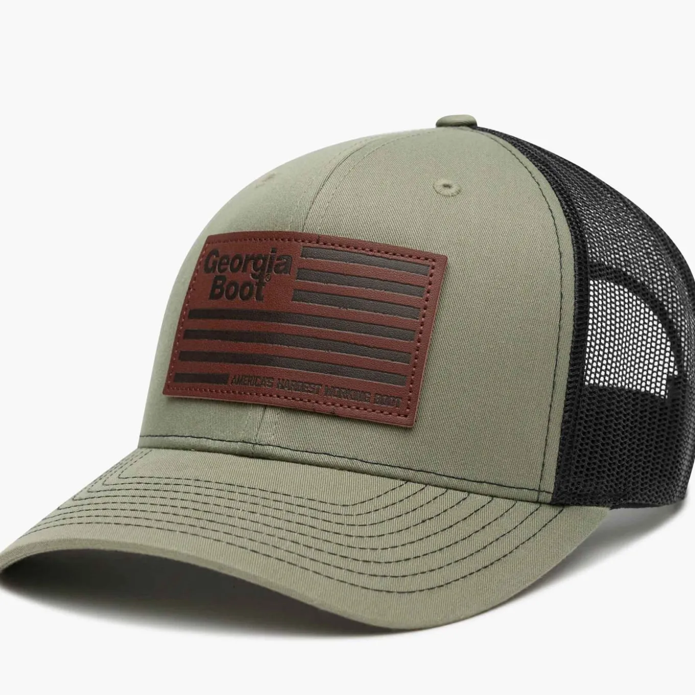 Georgia Boot Unisex Leather Patch Trucker Hat