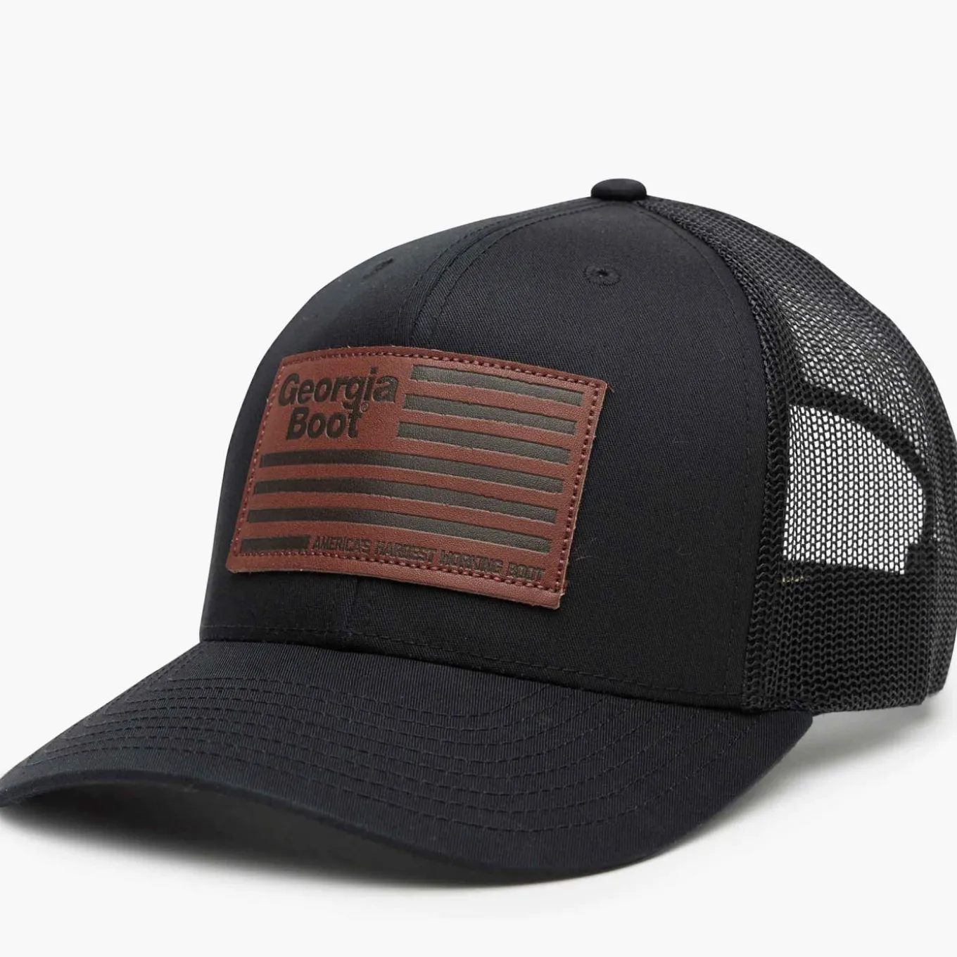 Georgia Boot Unisex Leather Patch Trucker Hat