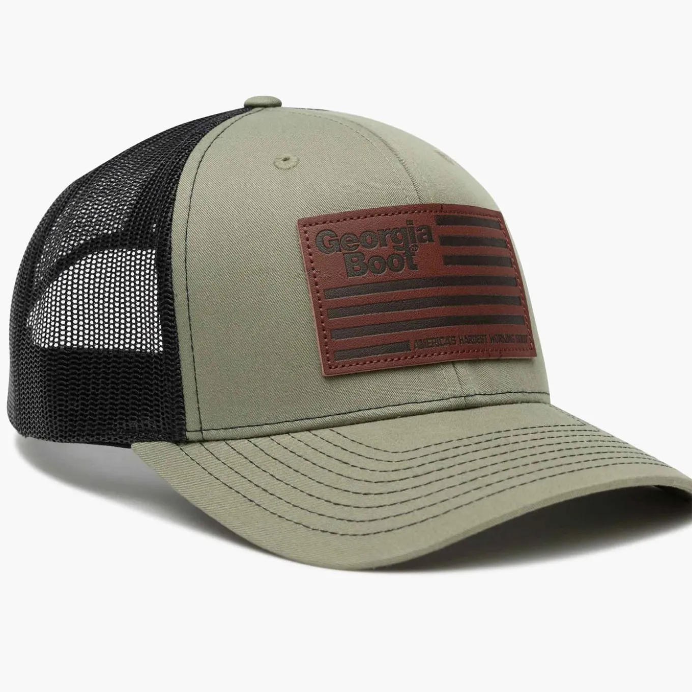 Georgia Boot Unisex Leather Patch Trucker Hat