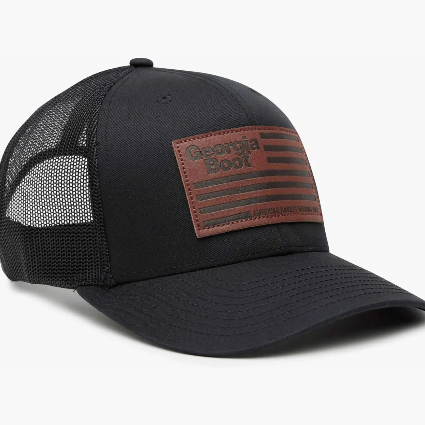 Georgia Boot Unisex Leather Patch Trucker Hat