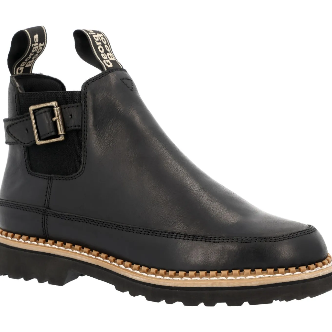 Georgia Boot Women's Black Buckle Chelsea Romeo
