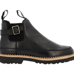 Georgia Boot Women's Black Buckle Chelsea Romeo