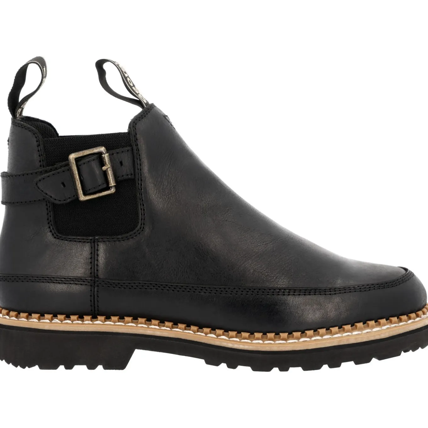 Georgia Boot Women's Black Buckle Chelsea Romeo